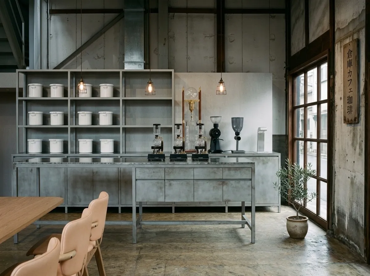 Comptoir de café de spécialité à Tokyo : la tasse posée, le geste précis, l'exécution que le marché japonais réclame.